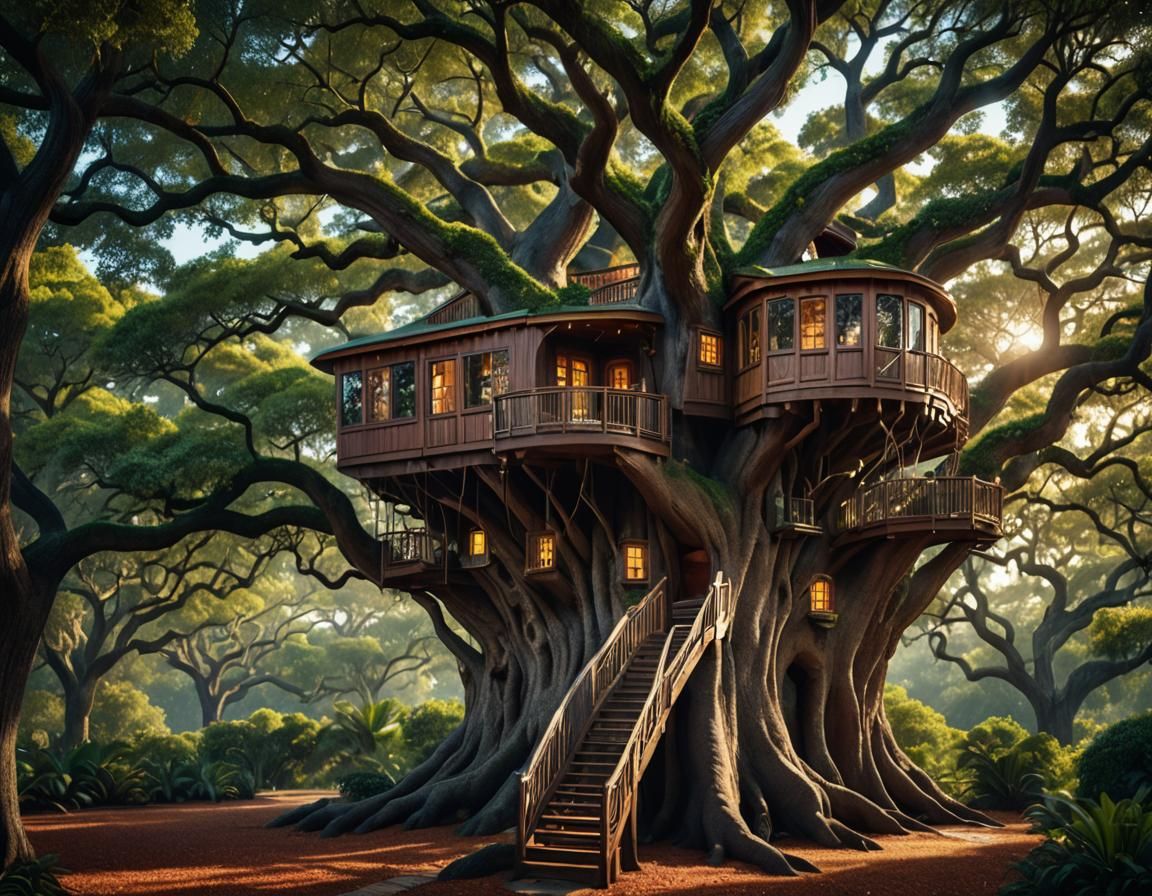 Danish Modern Treehouse in Ancient Oak