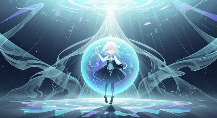 Ethereal AI Entity in a Starry Cosmos