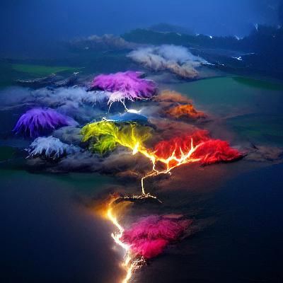 Colorful Lightning Strikes: A Natural Wonder