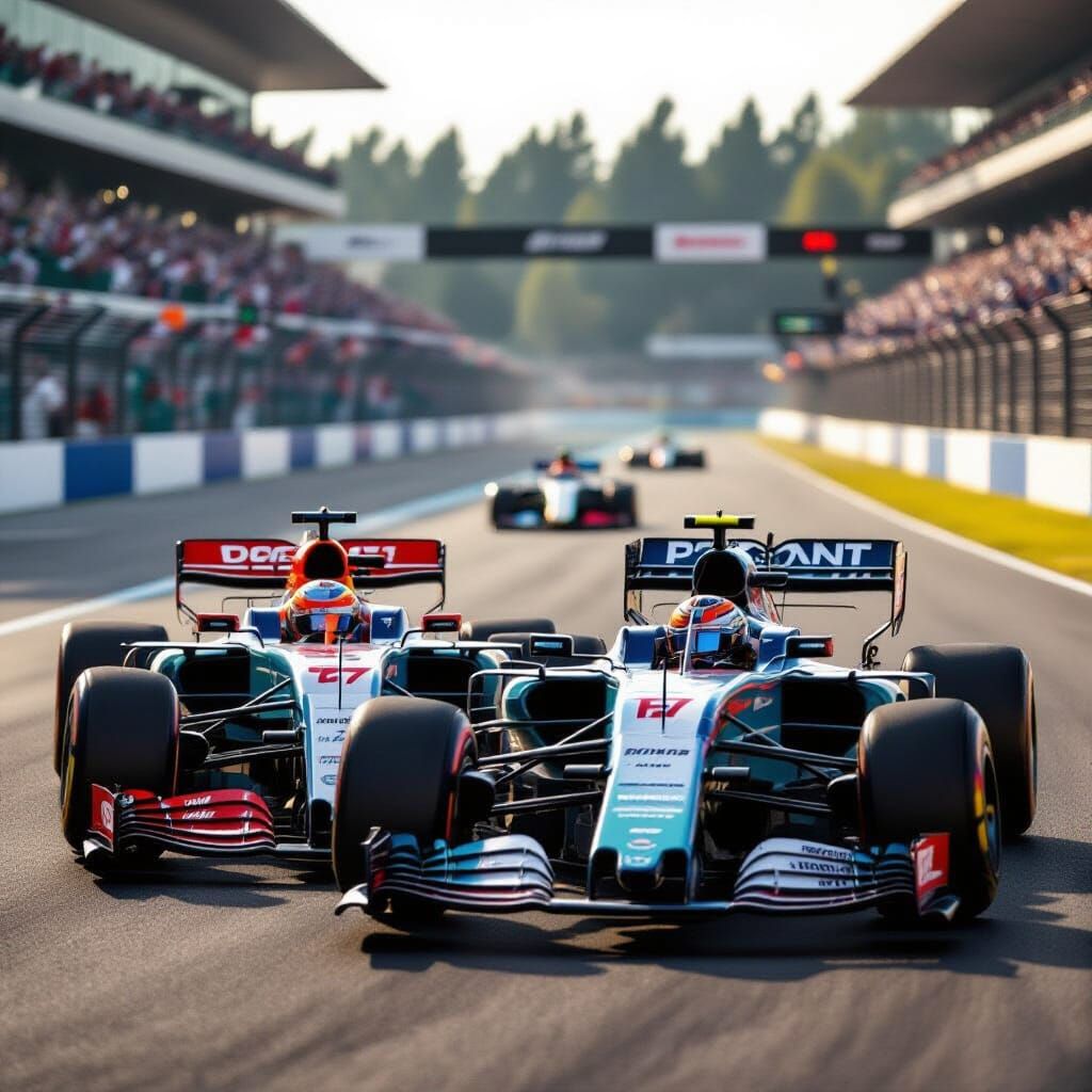 Cute Race Cars With Riders Competing in Vibrant Competition