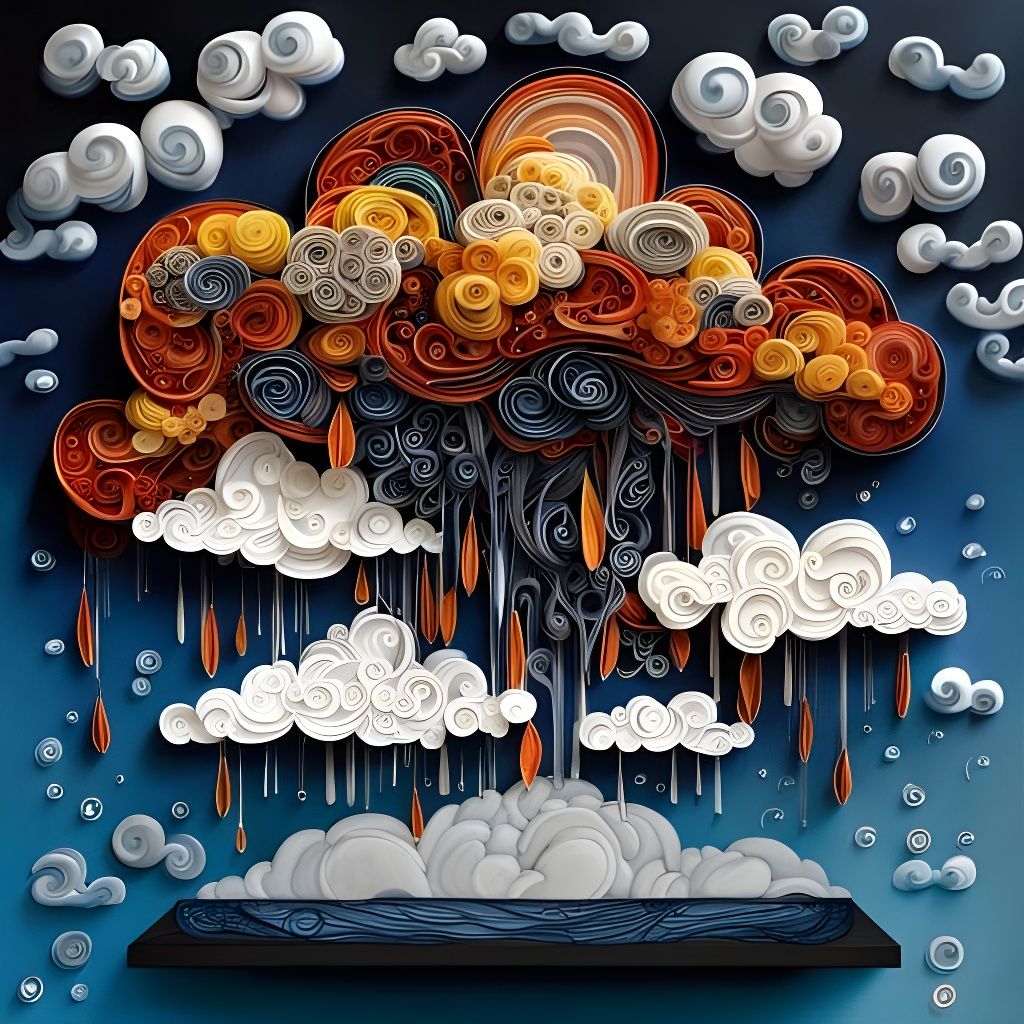 Hyperrealistic Stormclouds in Mixed Media Style