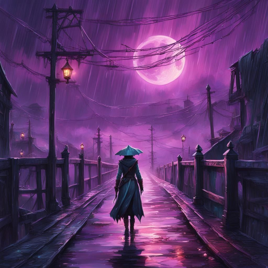Girl Under Cyan Lightning in Bloodborne Village