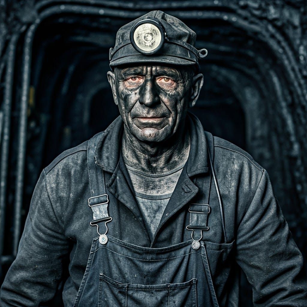 Weary Coal Miner Emerges from Depths, Käthe Kollwitz-Inspire...