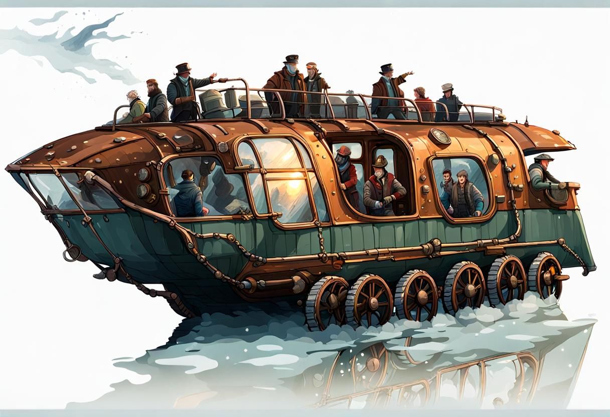 Steampunk Vehicle Emerges from Norwegian Fjord