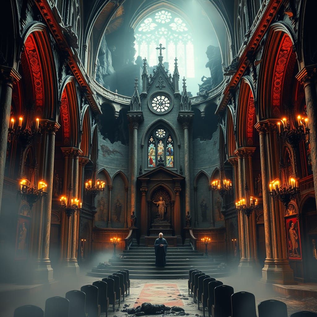 Decaying Cathedral of Betrayal: Gothic Surrealism