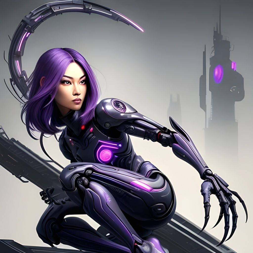 Cyberpunk Cyborg in Dark Ceramics