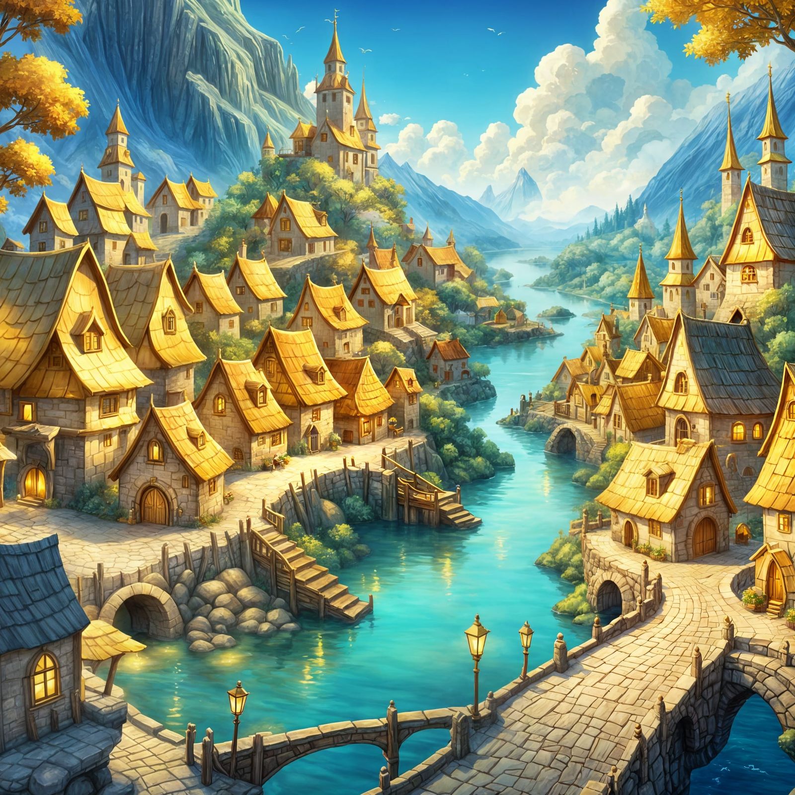 Golden Fantasy Village: A Vision of Opulence