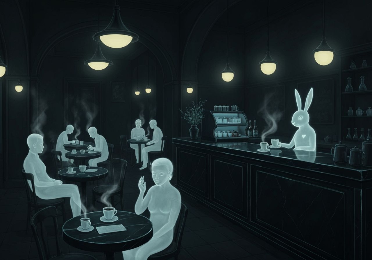 Ghostly Café in the Underworld, Dark Fantasy Noir Style