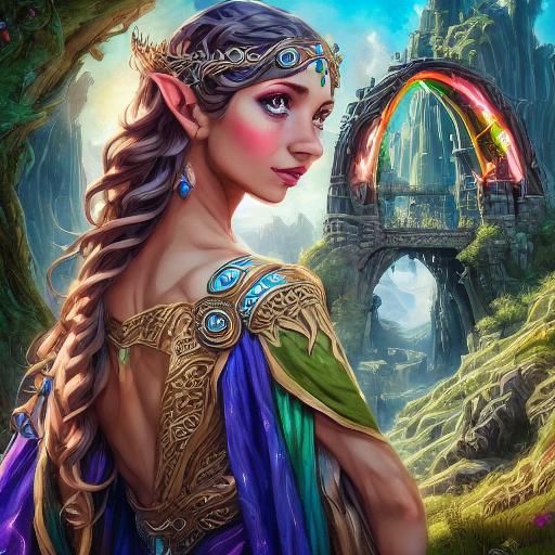 <lora:Fantasy Elves:1.0> Lady Thalia Glynthyra, blue eyes an...