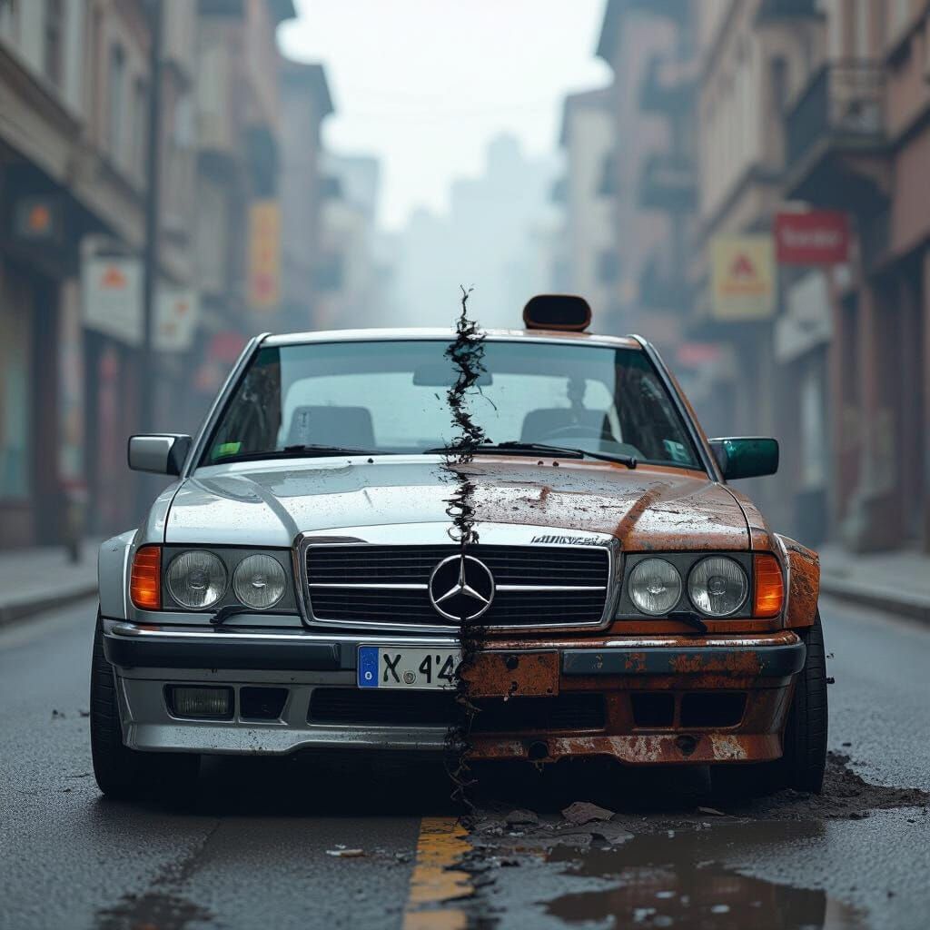 Mercedes W124 AMG 500: Pristine vs. Dieselpunk