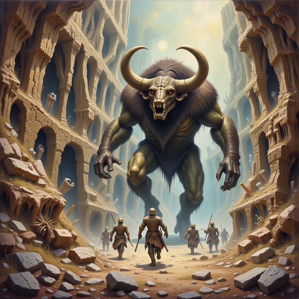 Portrait of an enormous Minotaur