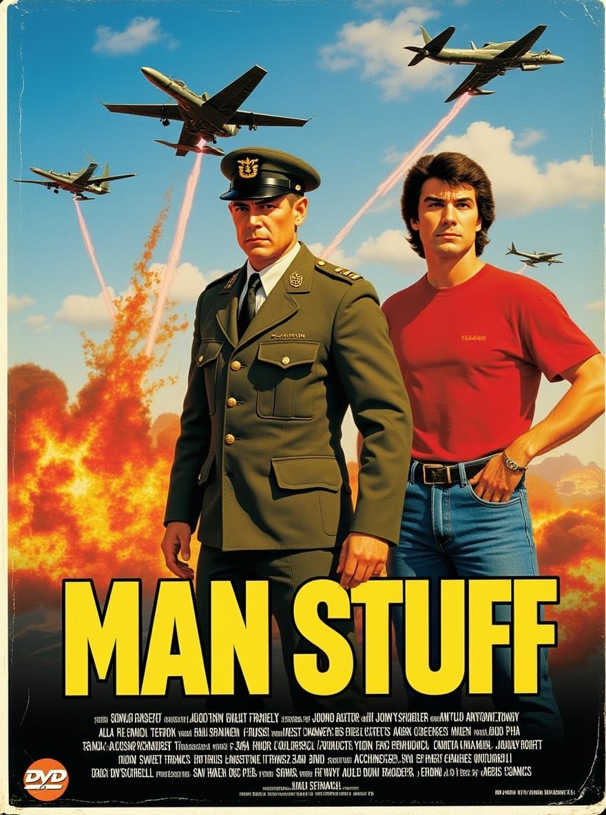 Retro 80s Action Movie Poster: Man Stuff
