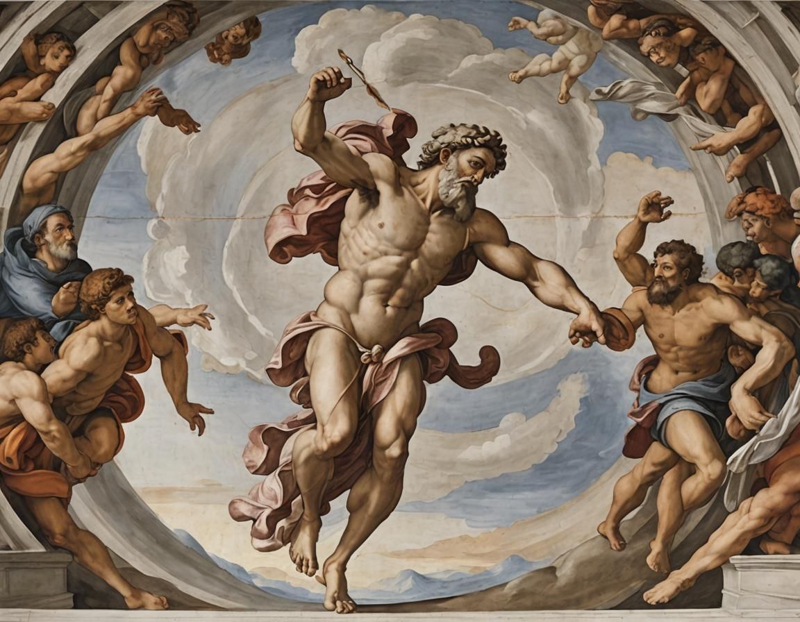 Aeolus, God of Winds, in Renaissance Style