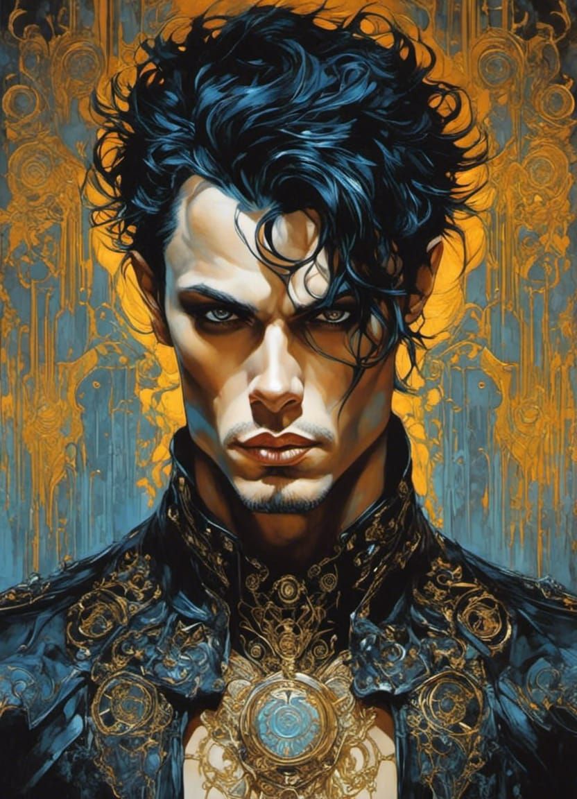 Cyborg Portrait in Cyberpunk Cityscape