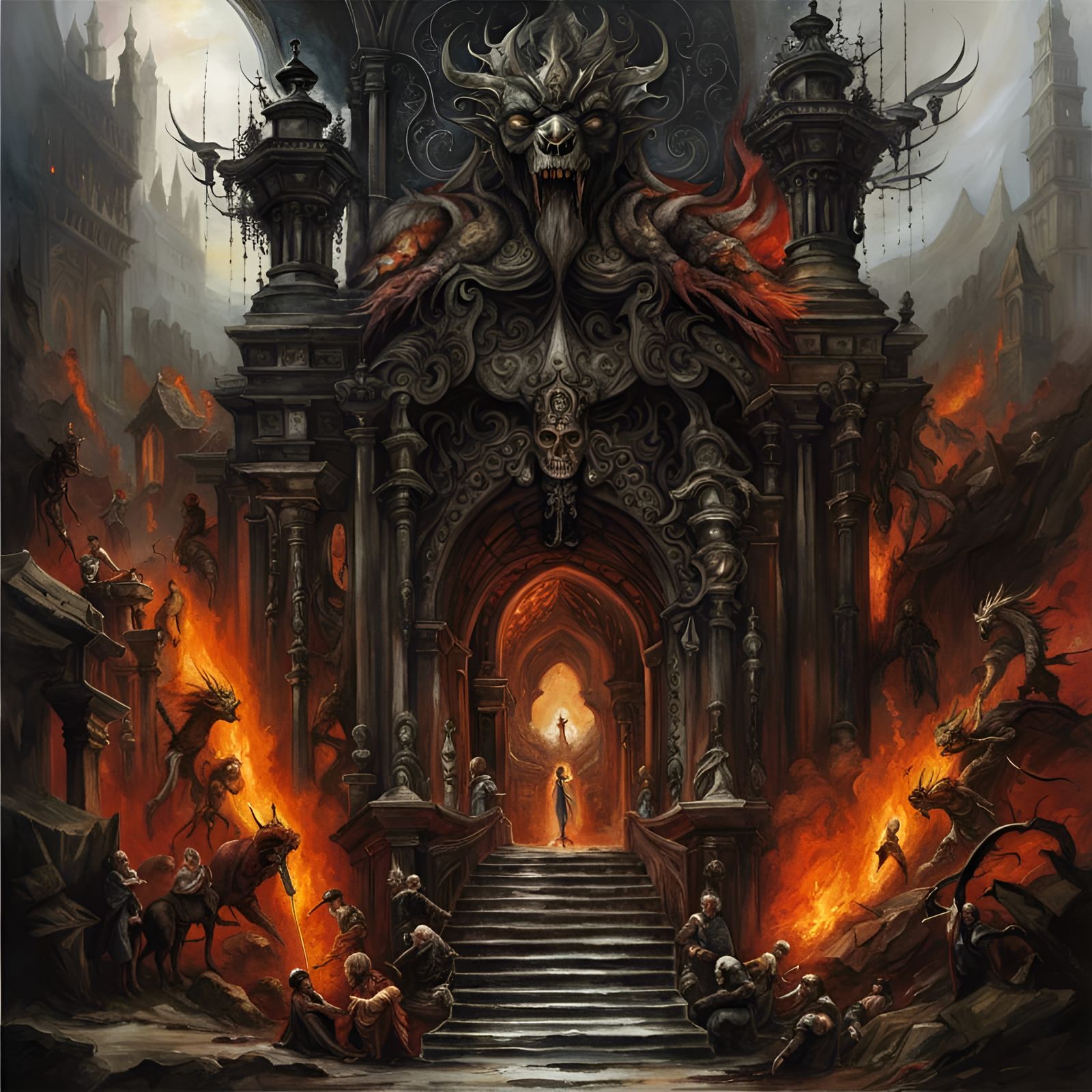 The Gates of Hell: A Hyperrealistic Digital Painting