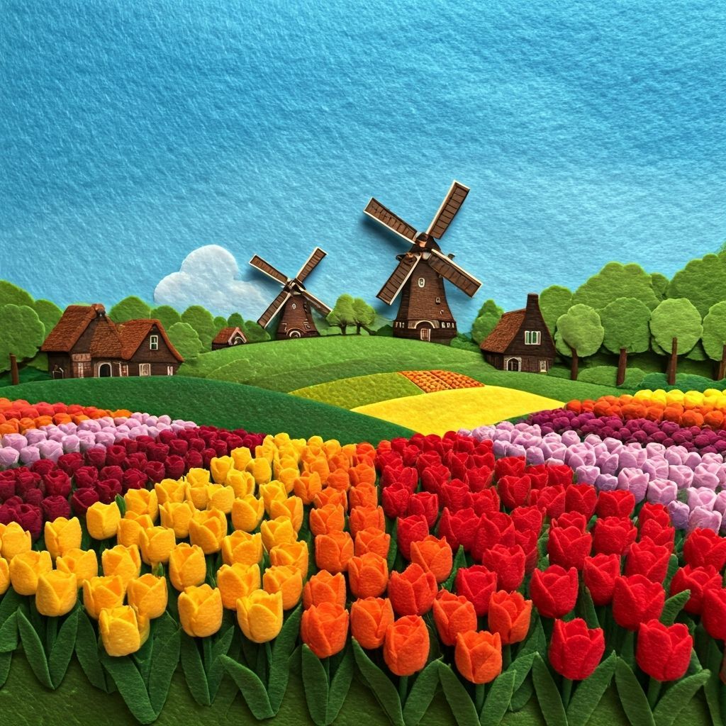 Felt Diorama of Holland in Storybook Style