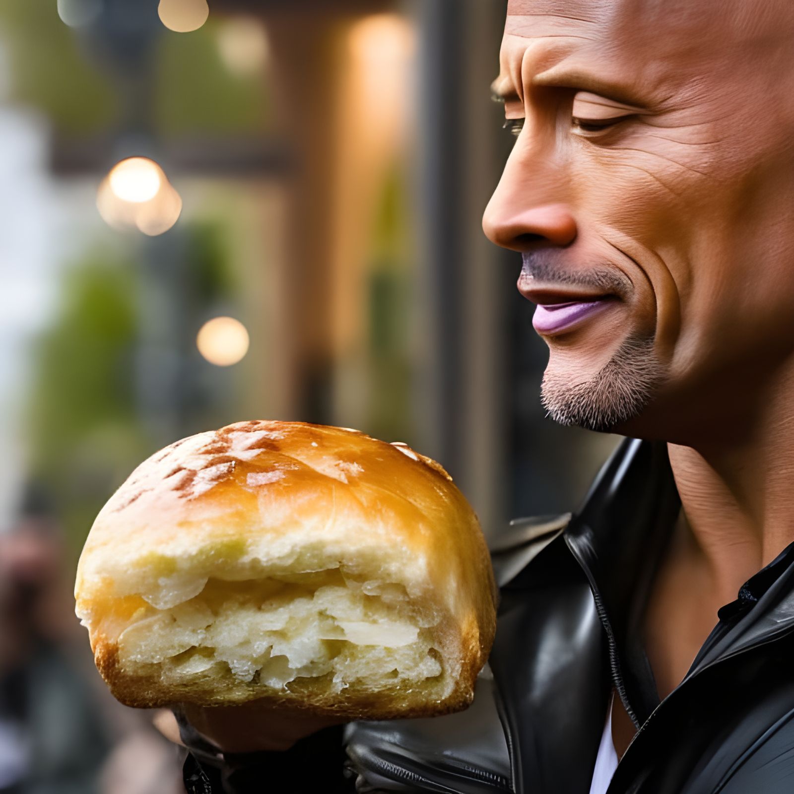 Dwayne Johnson and Rococo Dinner Roll Portrait