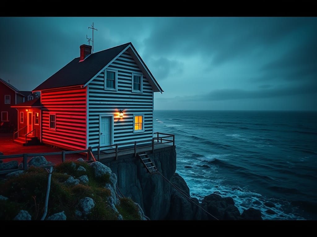 Striking Ocean View House in Dramatic Lighting