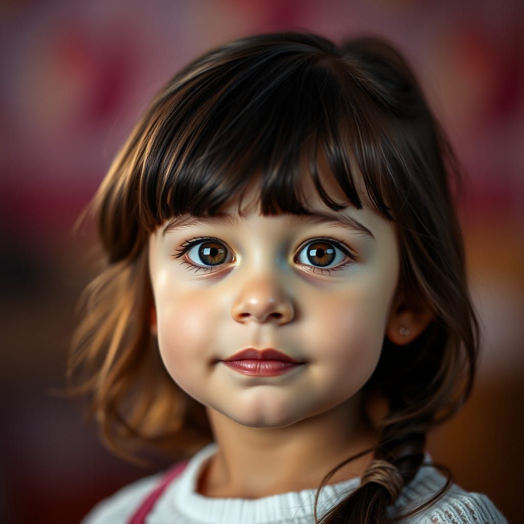 A Brilliant Baby Girl in Close-Up Portrait