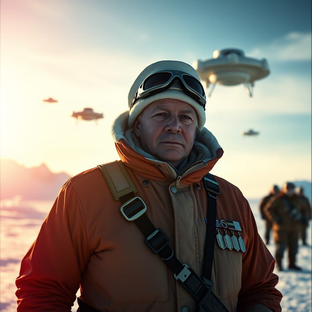 Admiral Byrd in Antarctica with UFOs, Cinematic Style