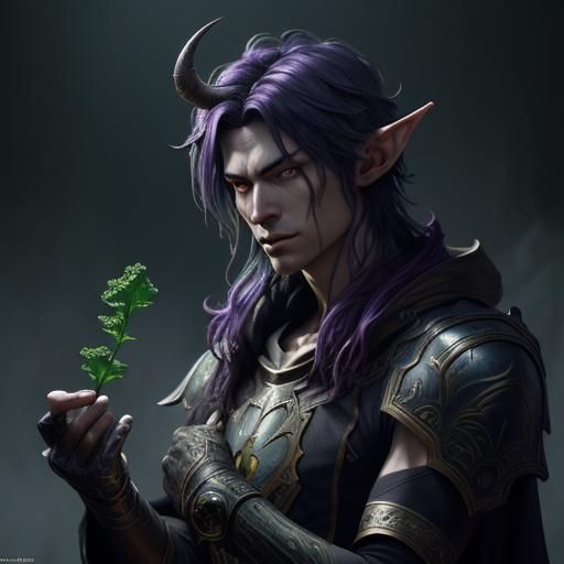 Japanese Elf in Dark Fantasy Style