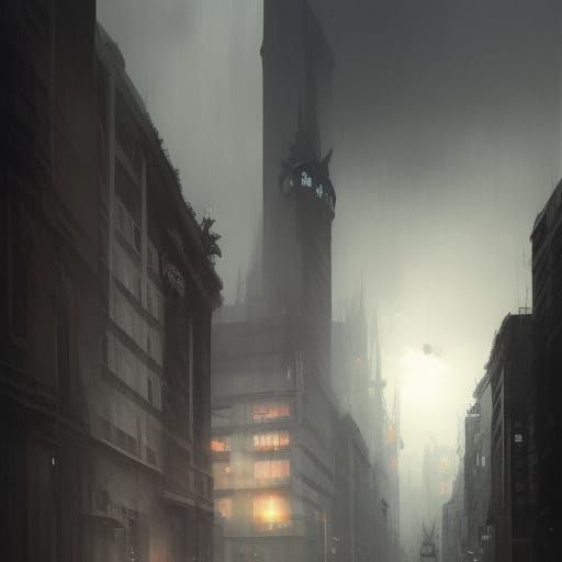 Sinister Cityscape as Digital Artwork