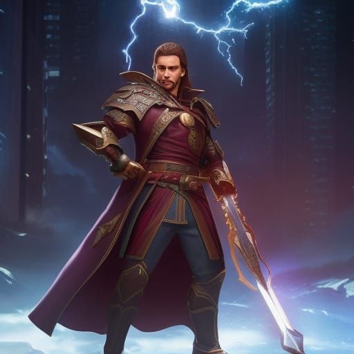 Warrior with Buster Sword and Fire Magic