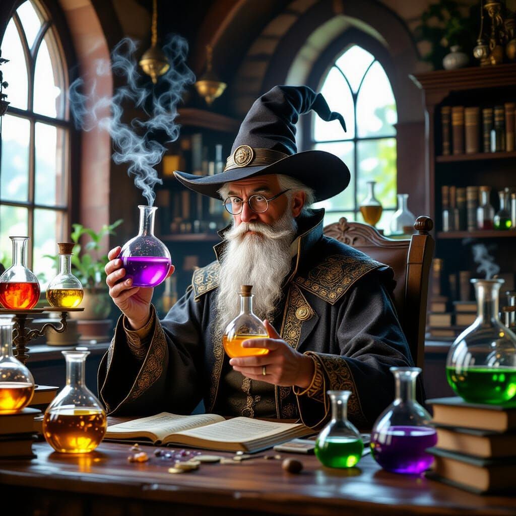 Potion Master's Office Filled with Beakers