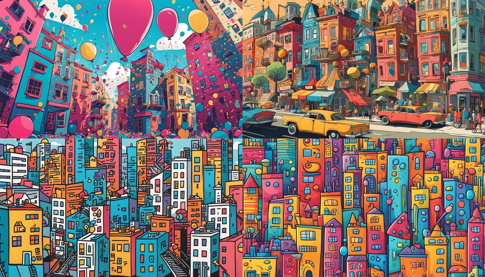 Doodle City: Wacky Buildings and Playful Figures