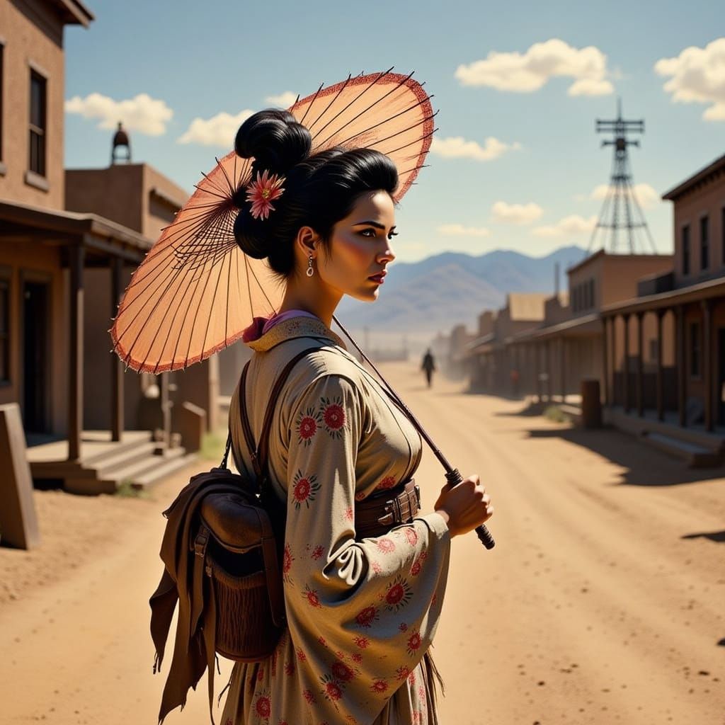 Old West Geisha in Dusty Cowboy Town