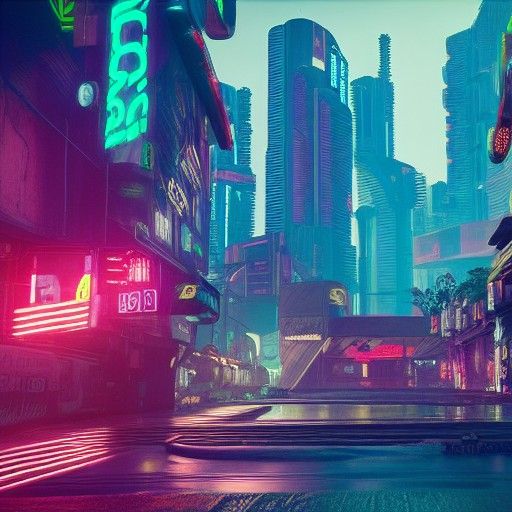 Cyberpunk Cityscape at Night: Neon Metropolis 2099