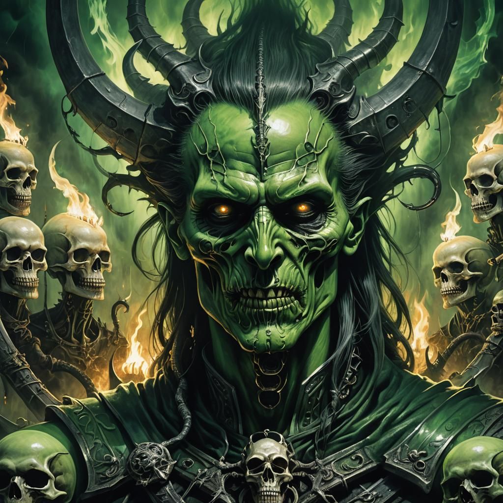 Dark Fantasy God of Jealousy with Scythe