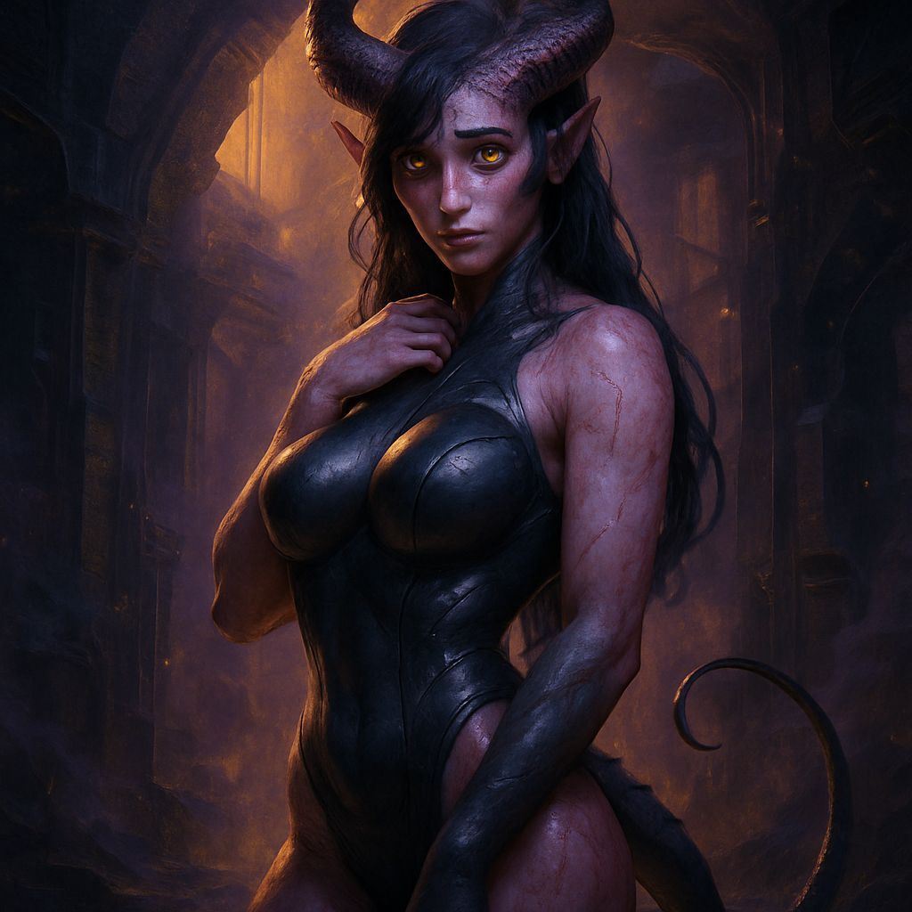 Dark Fantasy Beauty in Stunning Bodysuit, Grim Science Ficti...