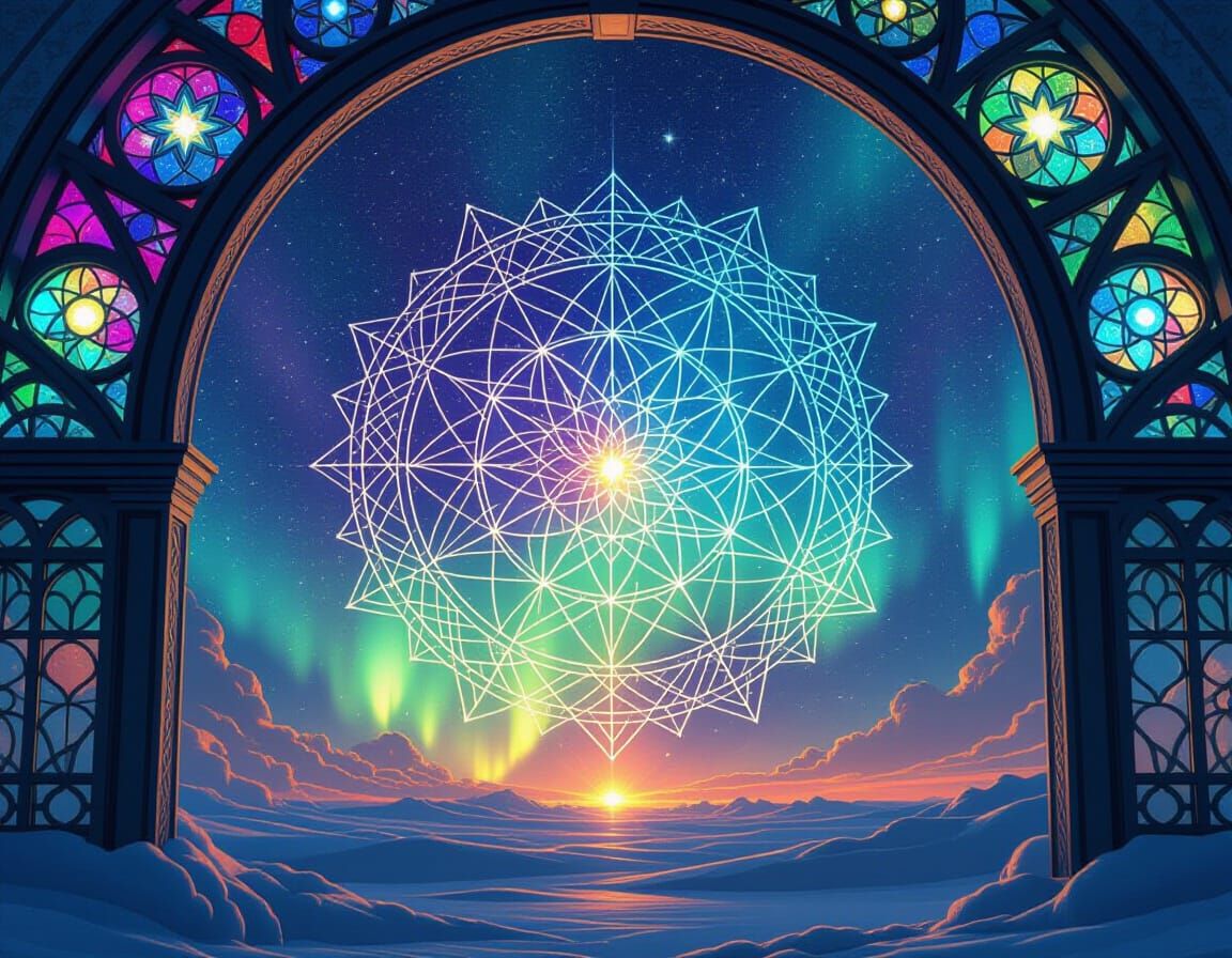 Sacred Geometry and Aurora Borealis Gateway