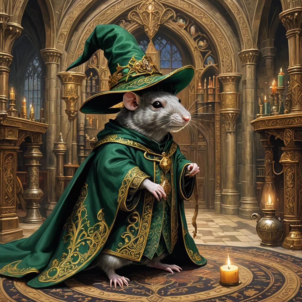 Rat Wizard in Hogwarts Style, Concept Art