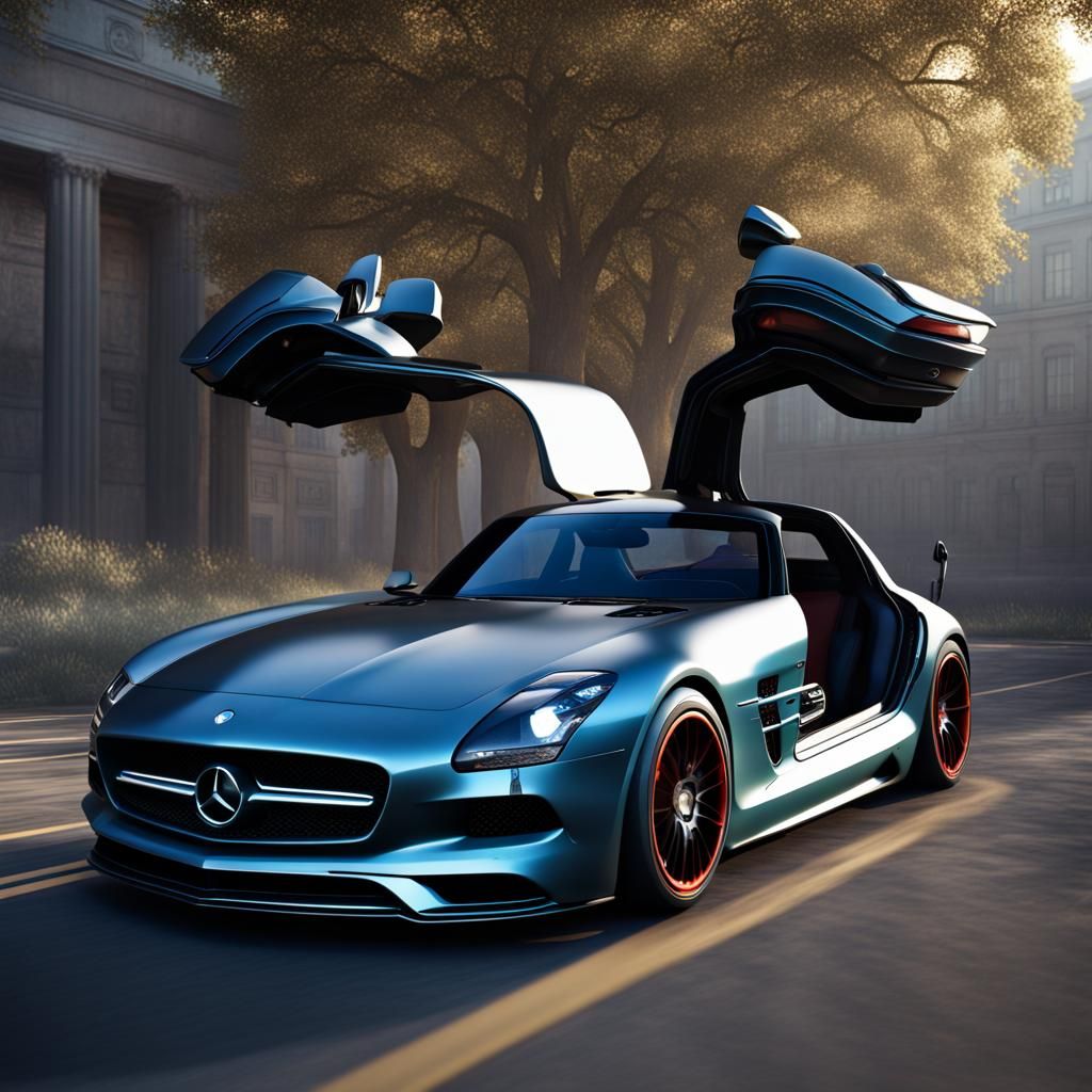 Mercedes SLS AMG: Detailed Matte Painting
