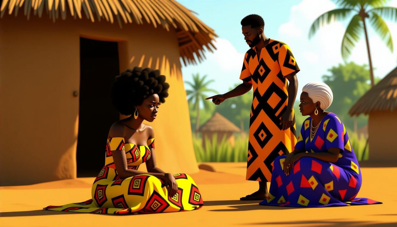 African Family Drama in Animated Style