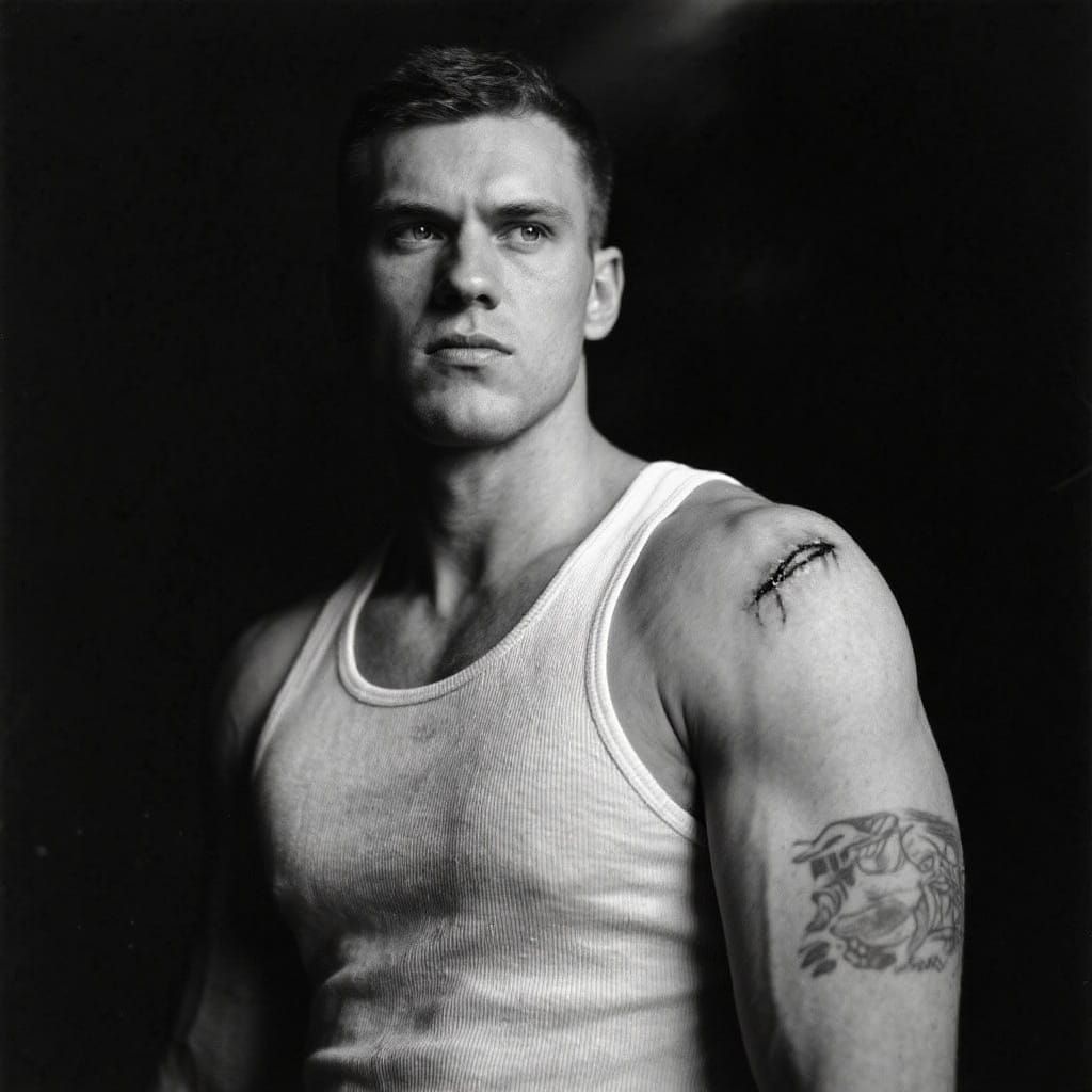 Powerful Monochrome Portrait with Dramatic Lighting