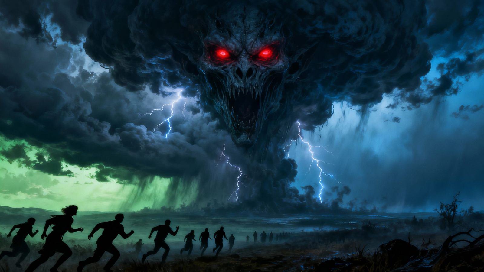 Demonic Direstorm Approaches: Gothic Horror Art
