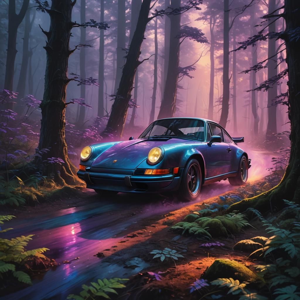 Porsche 911 Races Through Mystical Forest
