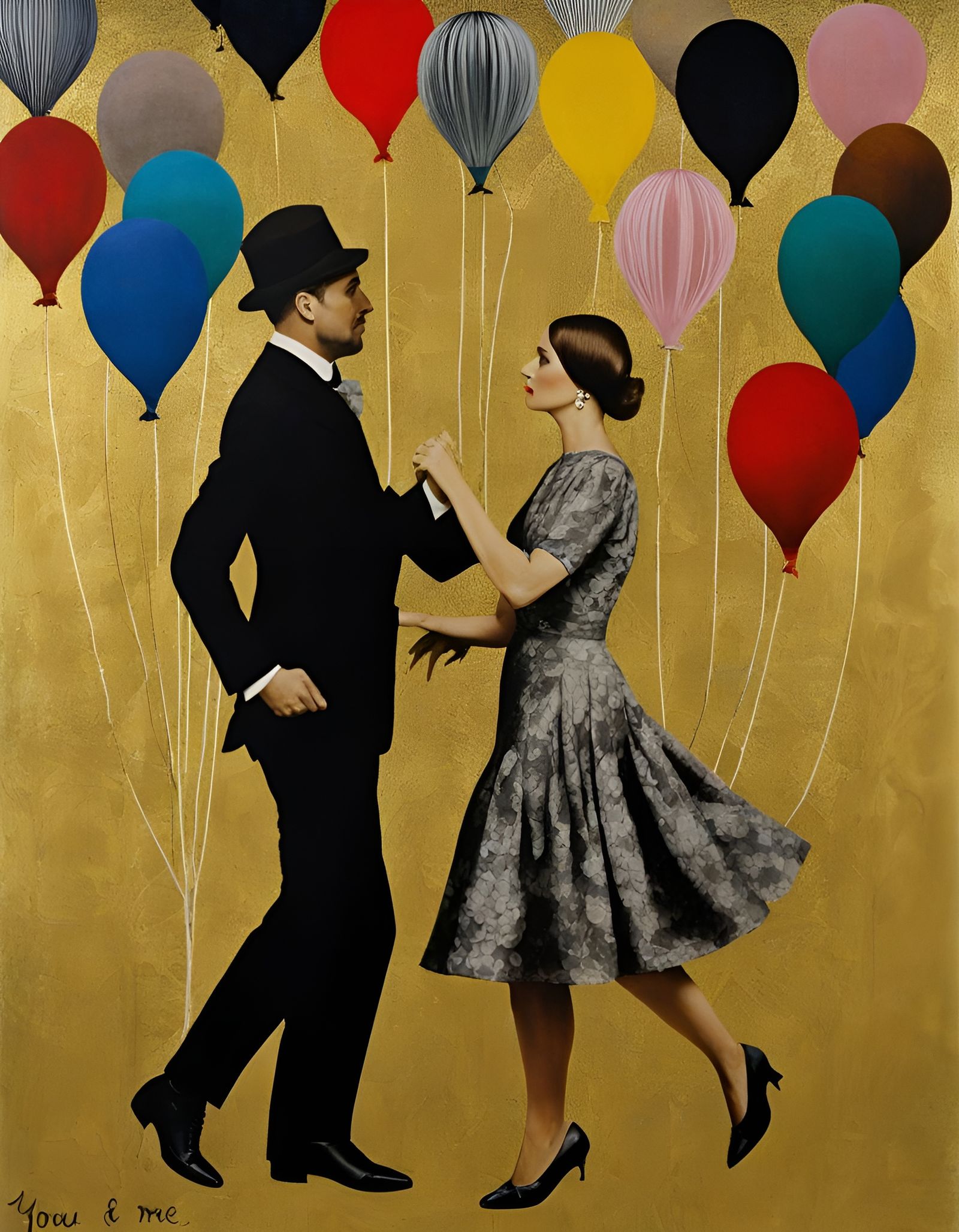 Dancing Figures in Another Lifetime: Collage Art