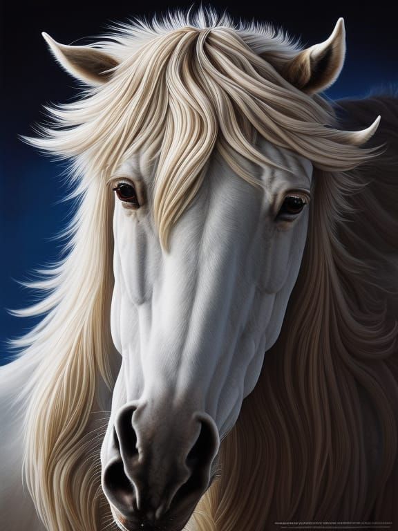 Detailed Portrait of a Cute White Centaur