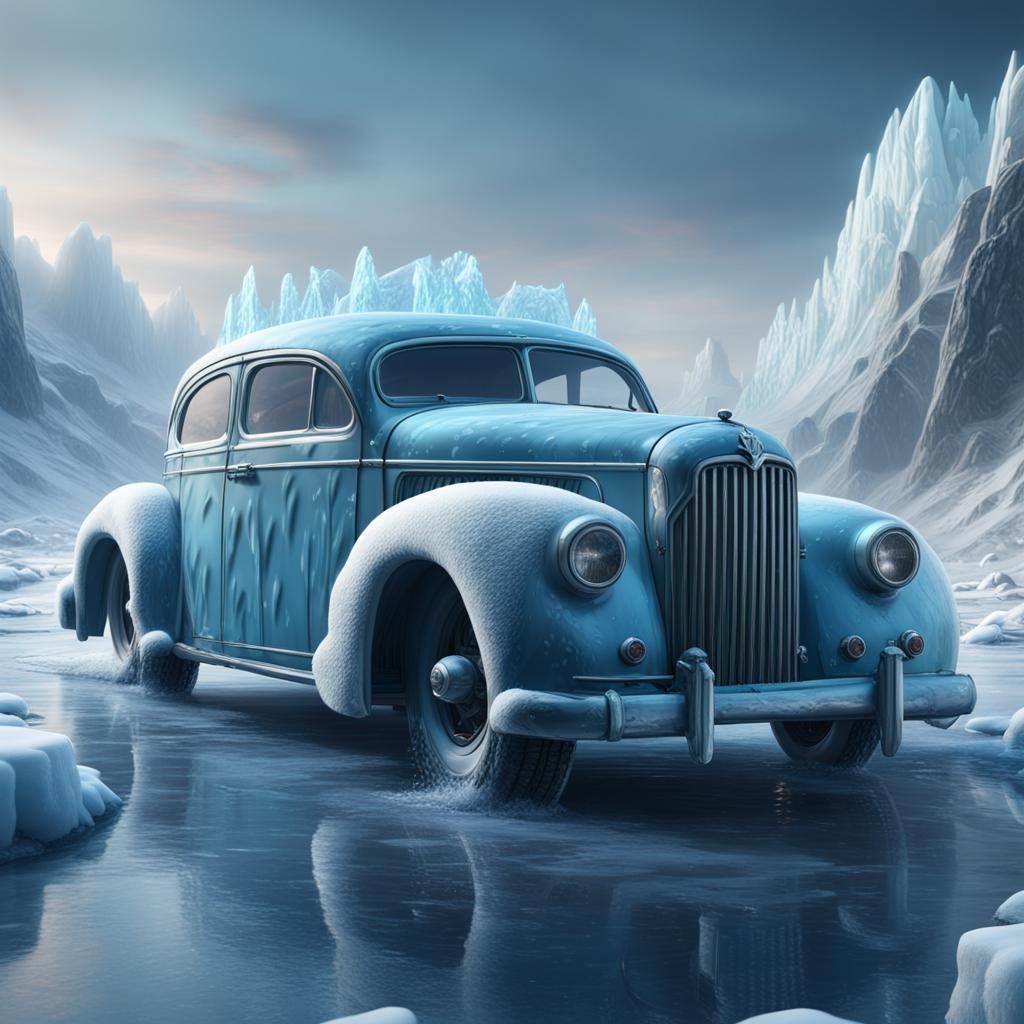 Fantastical Ice Car Concept Art