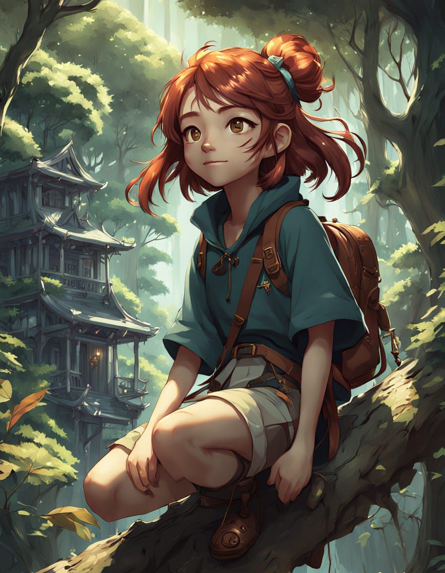 Charming Kijimuna Spirit Dwells in Vibrant Cashew Forest