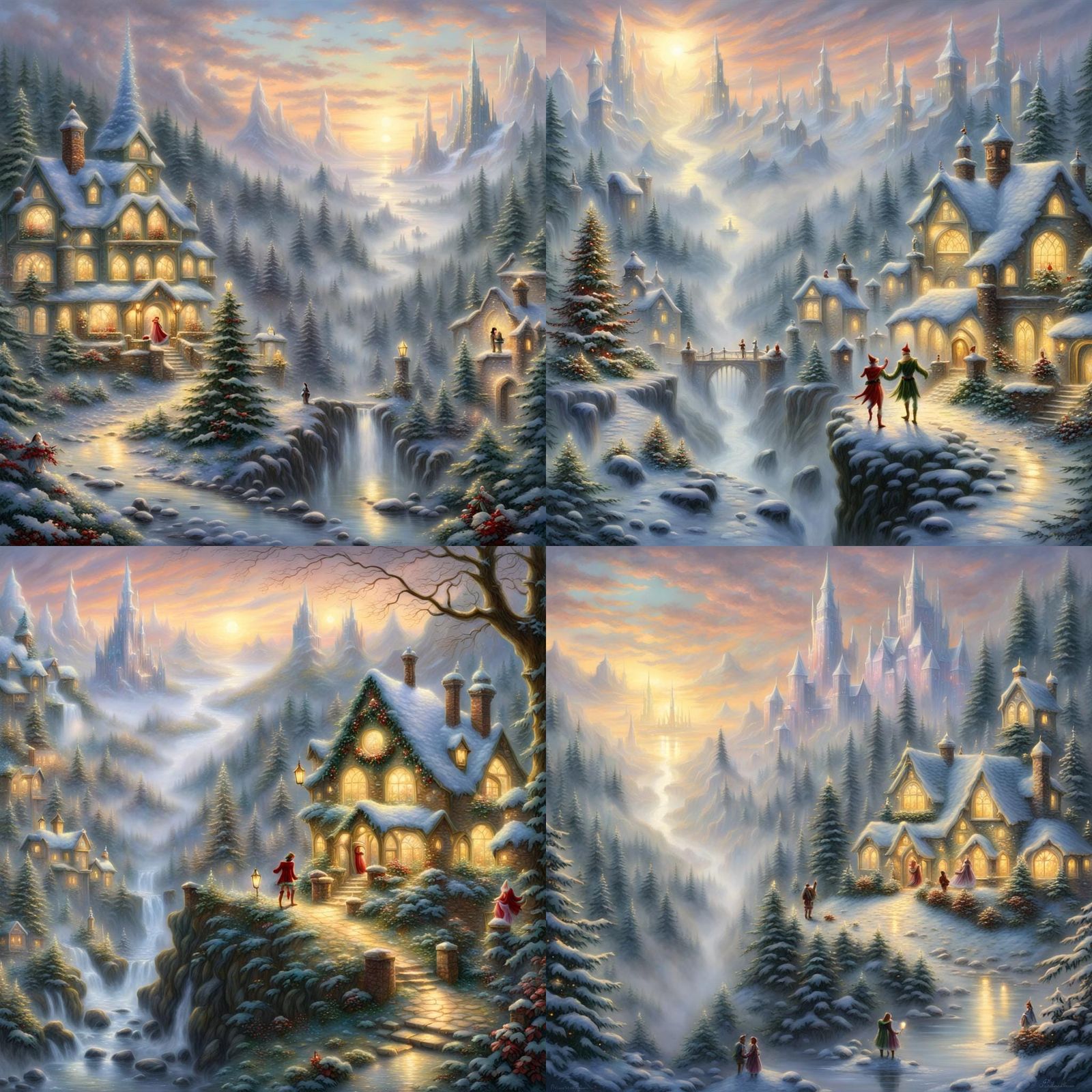 Ethereal Christmas Elf in a Misty Landscape