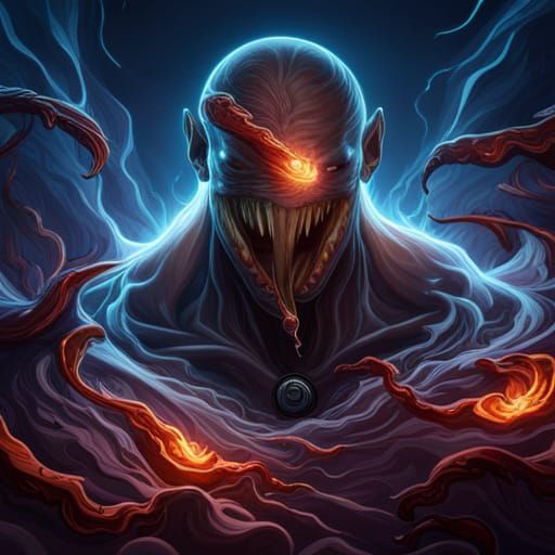 Venomous Brain Consumption: Detailed Digital Art