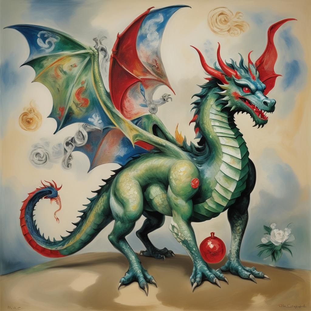 Louis Vuitton Dragon in Whimsical Style