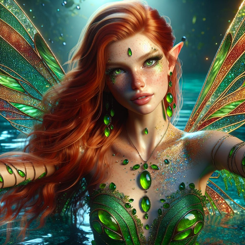 Enchanting Fairy Immersed in Water: A Fantasy Splash Screen