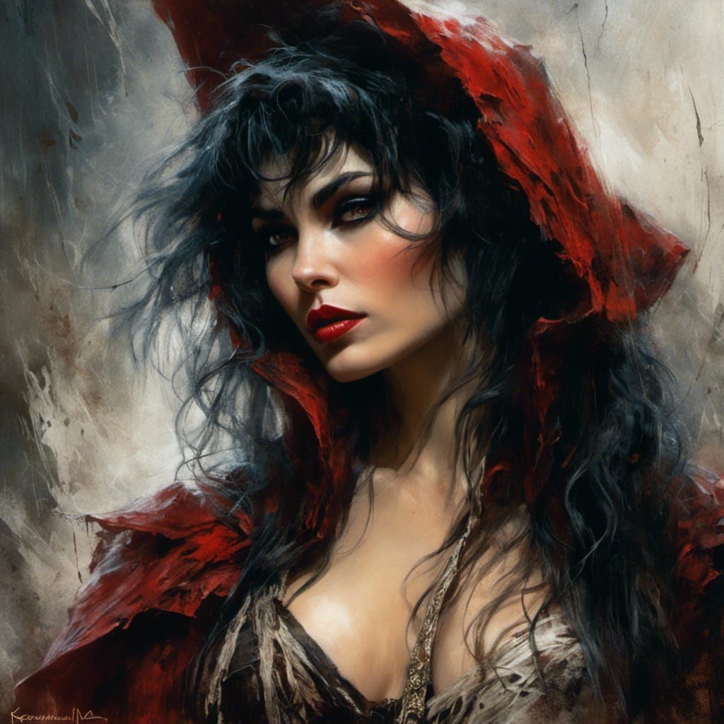 Vampire Queen Portrait in Macabre Style