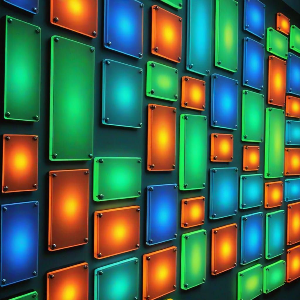 Vibrant Neon Wall Panels in Electrifying Colors